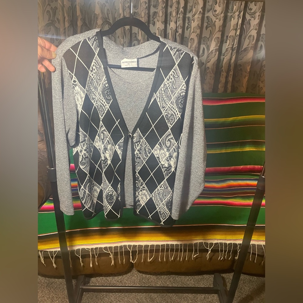 Alfred Dunner Charcoal Knit Top XL